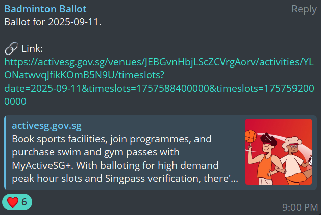 Badminton Ballot Bot